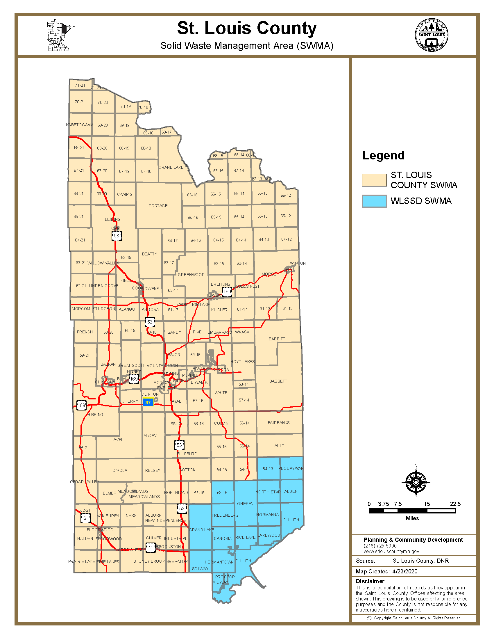 County Solid Waste Management Area click for full size image